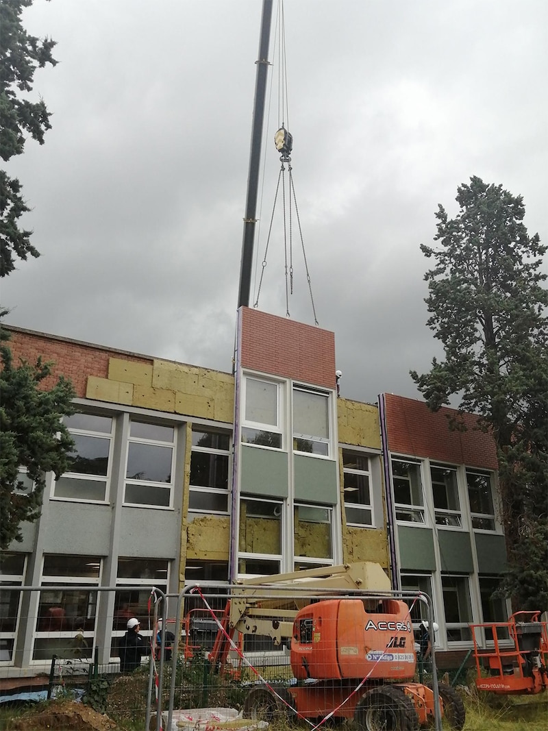 Réhabilitation EnergieSprong sur une école lilloise - Pose