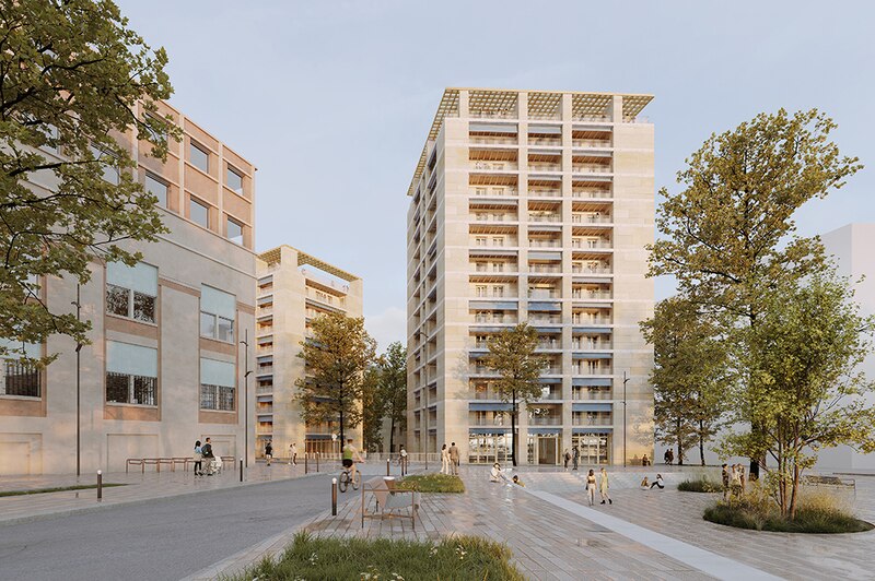 Projet pour le lot CAZ07 (bas carbone) du secteur Cazemajou au nord de l’OIN Euroméditerranée à Marseille - Cour