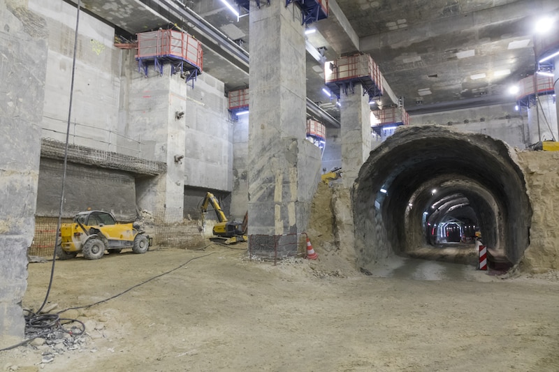 Chantier de la gare Eole La Défense