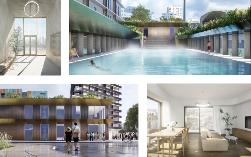Projet pour la tour Saupin par Giboire et Lina Ghotmeh à Nantes (Loire-Atlantique)