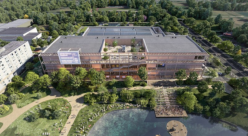 Projet pour le Centre Pompidou francilien à Massy (Essonne)) - Vue aérienne
