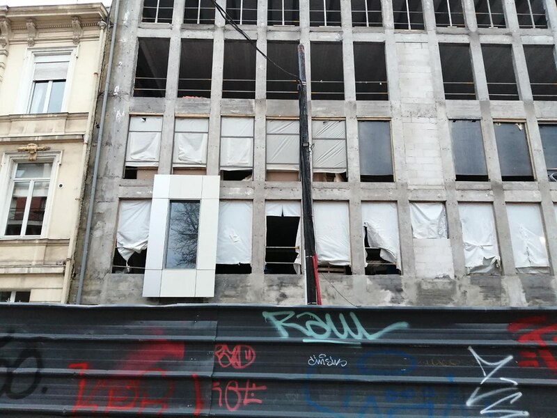 Chantier de reconversion de bureaux en campus à Lille