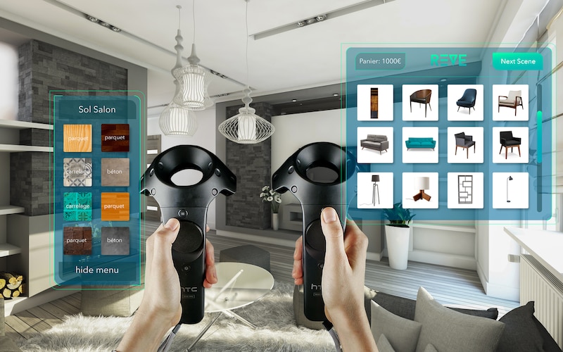 Visite virtuelle d'un jumeau numérique du logement.
