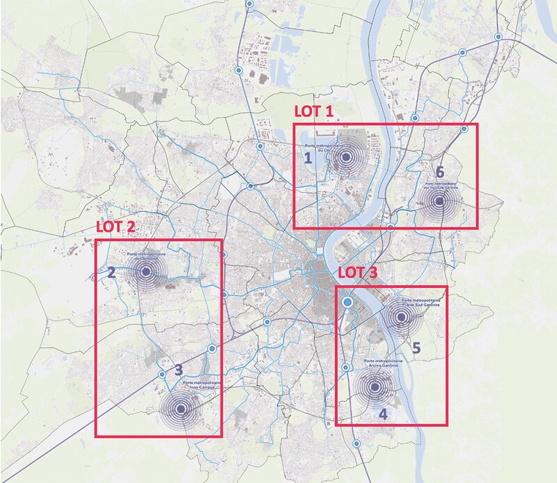 Les six « portes métropolitaines »proposées à l’aménagement par Bordeaux Métropole (juillet 2025)
