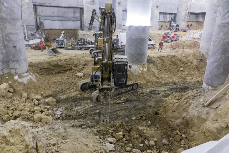 Chantier de la gare Eole La Défense