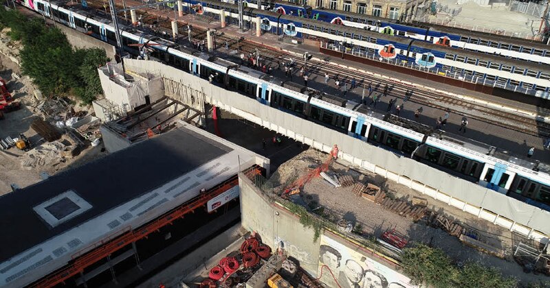 Ripage du futur tunnel de la gare de Saint-Denis (Seine-Saint-Denis), le 16 septembre 2020