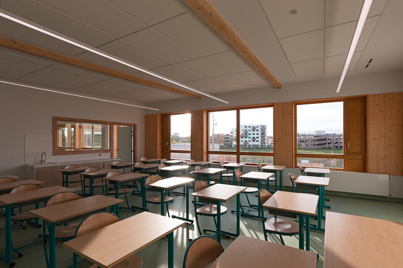 Groupe scolaire, ZAC des Rives de Bohrie, à Ostwald près de Strasbourg (Bas-Rhin), SAS Rives du Bohrie/ Weber&Keiling/CDK