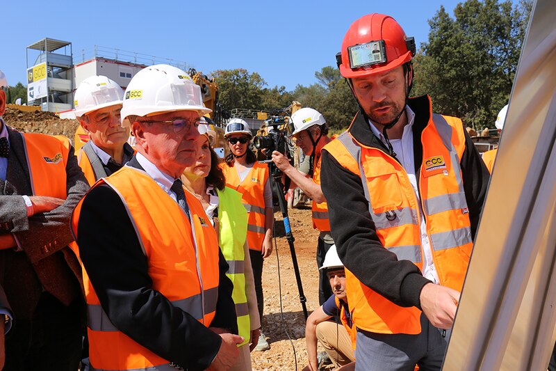 Chantier Pôle Innovation à Sophia Antipolis (Alpes-Maritimes) par Elizabeth de Portzamparc - Visite
