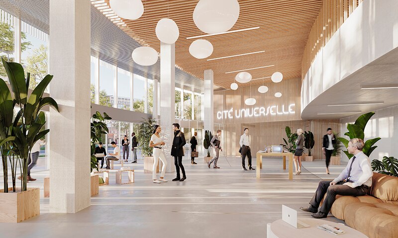 Future Cité universelle à la Porte de Pantin à Paris - le hall