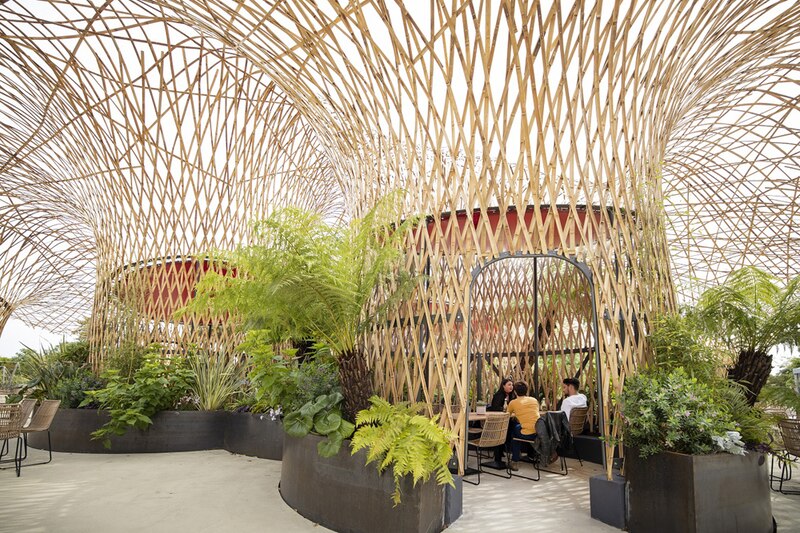 La plus haute structure en bambou d’Eroupe au parc Terra botanica à Anagers (Maine-et-Loire)