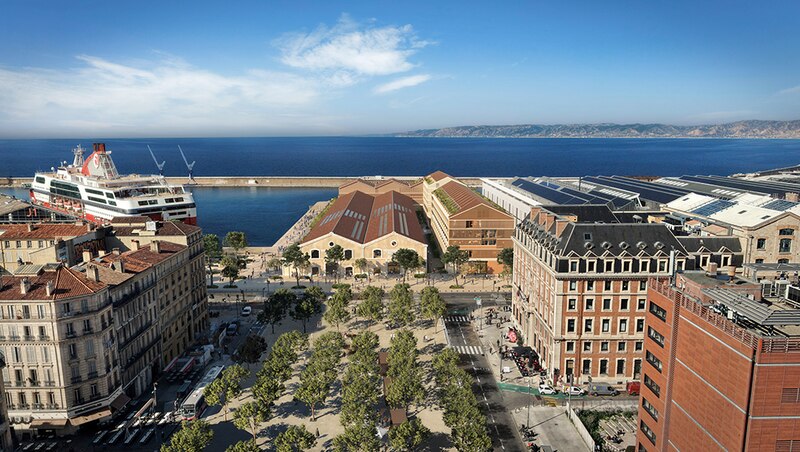 Projet pour le nouveau siège du Port de Marseille Fos - Vue aérienne