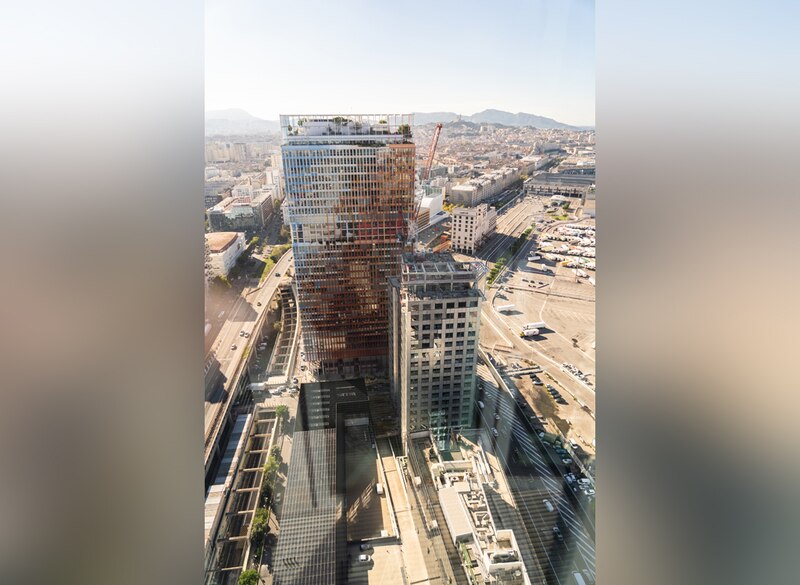 Chantier de la tour Le Mirabeau à Marseille (Bouches-du-Rhône)