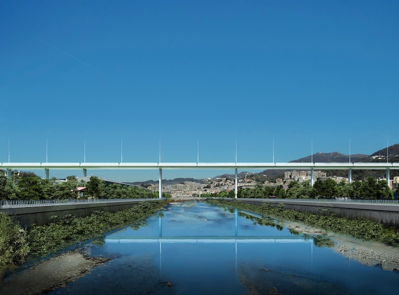 Gênes pont vue d'artiste