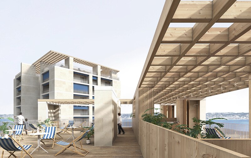 Projet pour le lot CAZ07 (bas carbone) du secteur Cazemajou au nord de l’OIN Euroméditerranée à Marseille - Terrasses
