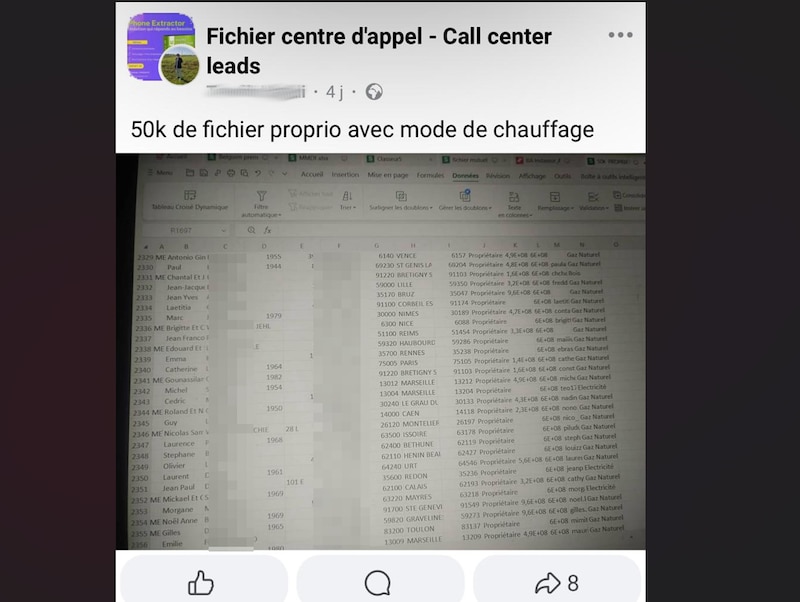 Fichier d'adresses