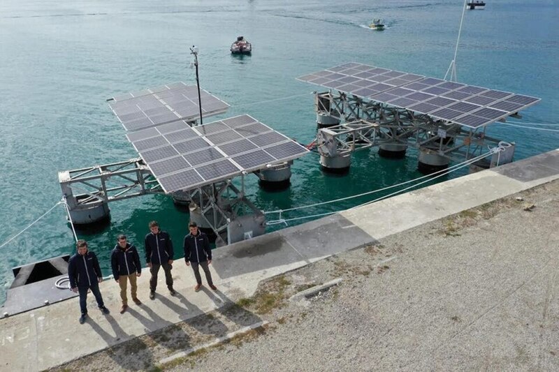 SolarinBlue, démonstrateur photovoltaïque flottant en pleine mer