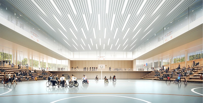Future Cité universelle à la Porte de Pantin à Paris - la salle omnisport