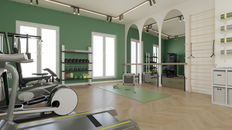 La salle de sport partagée entre les locataires de la résidence marseillaise Saint-Anne, gérée par Urban Campus.